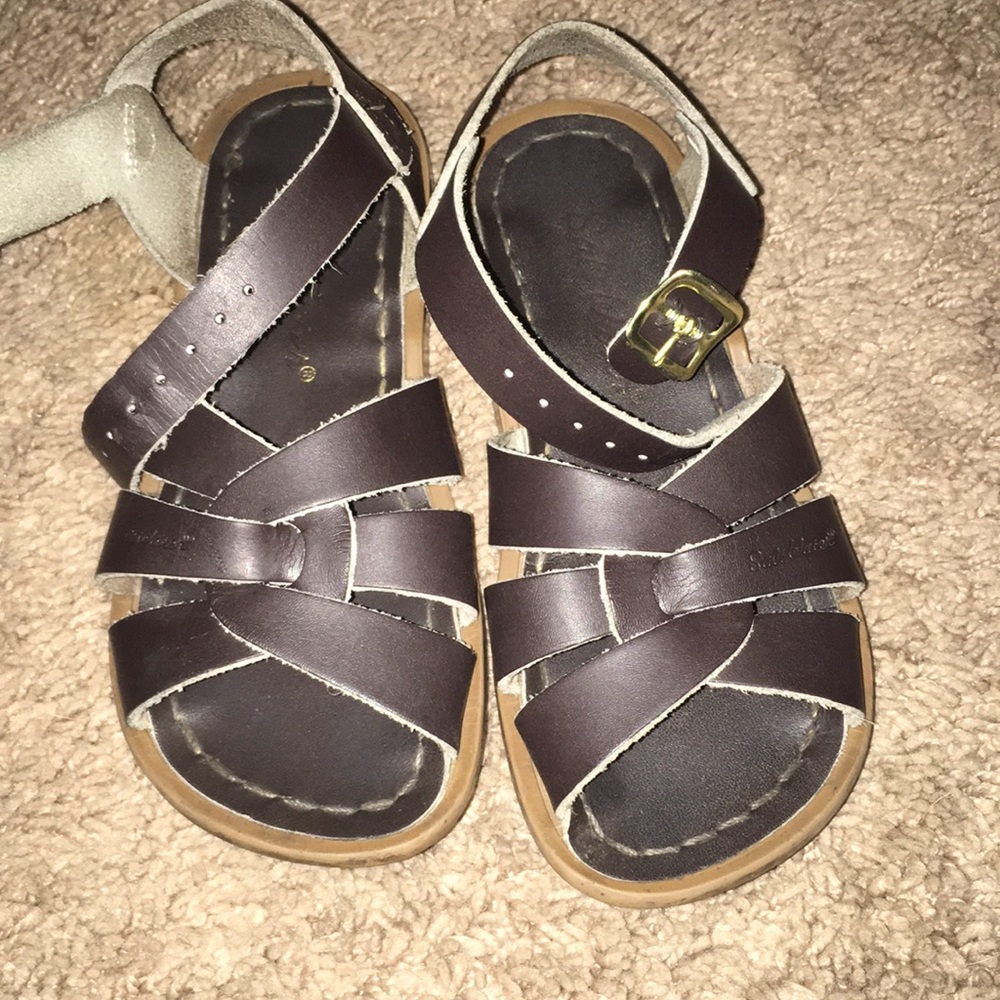 Dark brown salt waters sandals size 10